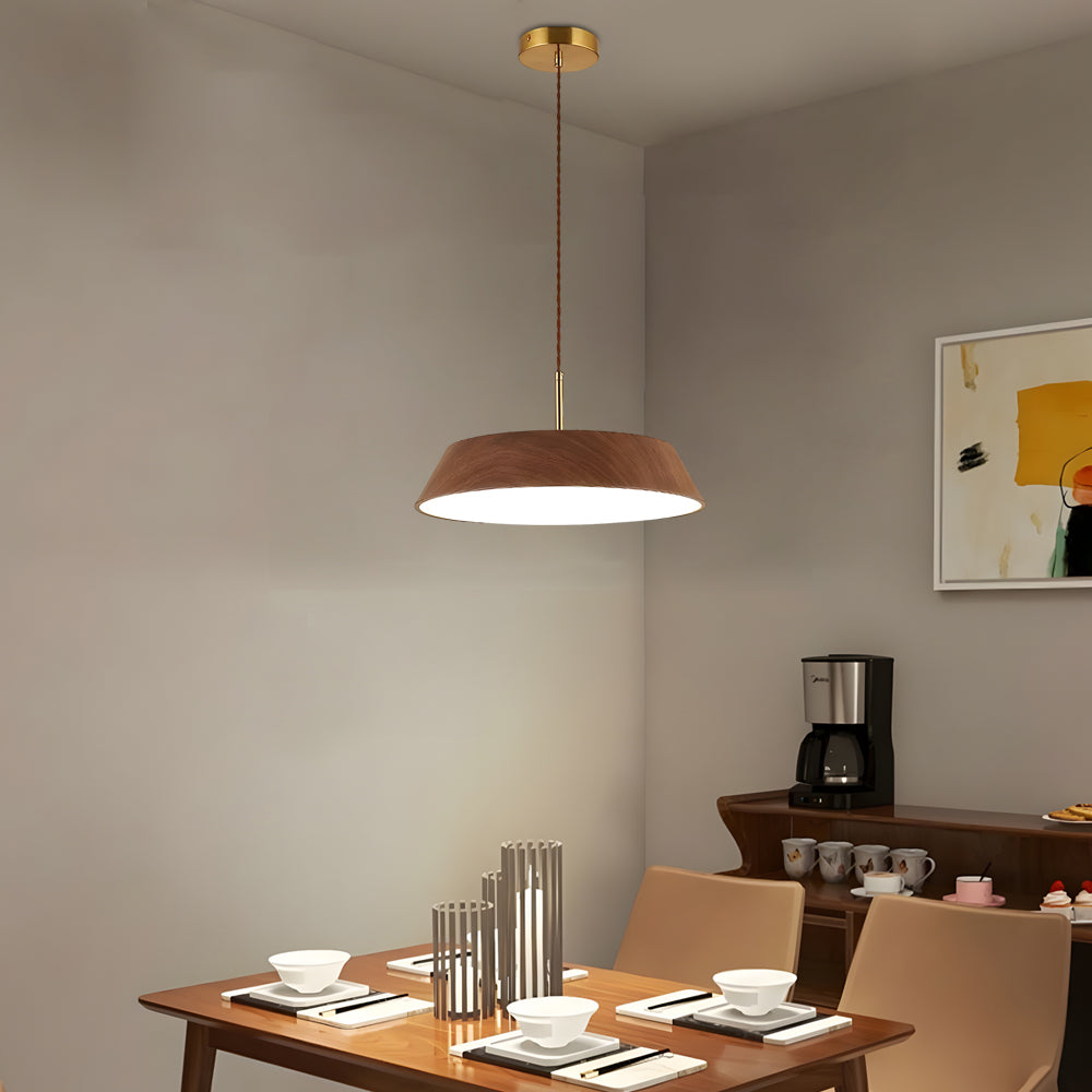 HarmonyGlow Pendant - Japanese-Inspired Wooden LED Light