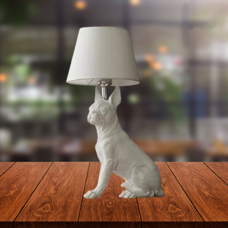 Playful Elegance - Art Deco Style Dog Table Lamp