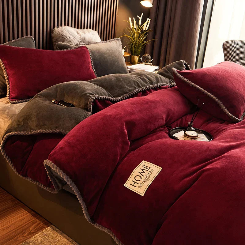PlushHaven - Cozy Fleece Velvet Duvet Cover Set