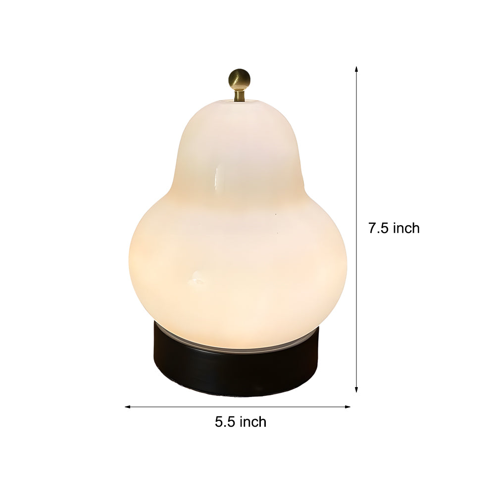 IonGleam - Pear-Shaped Glass LED Table Lamp with USB Dimmer