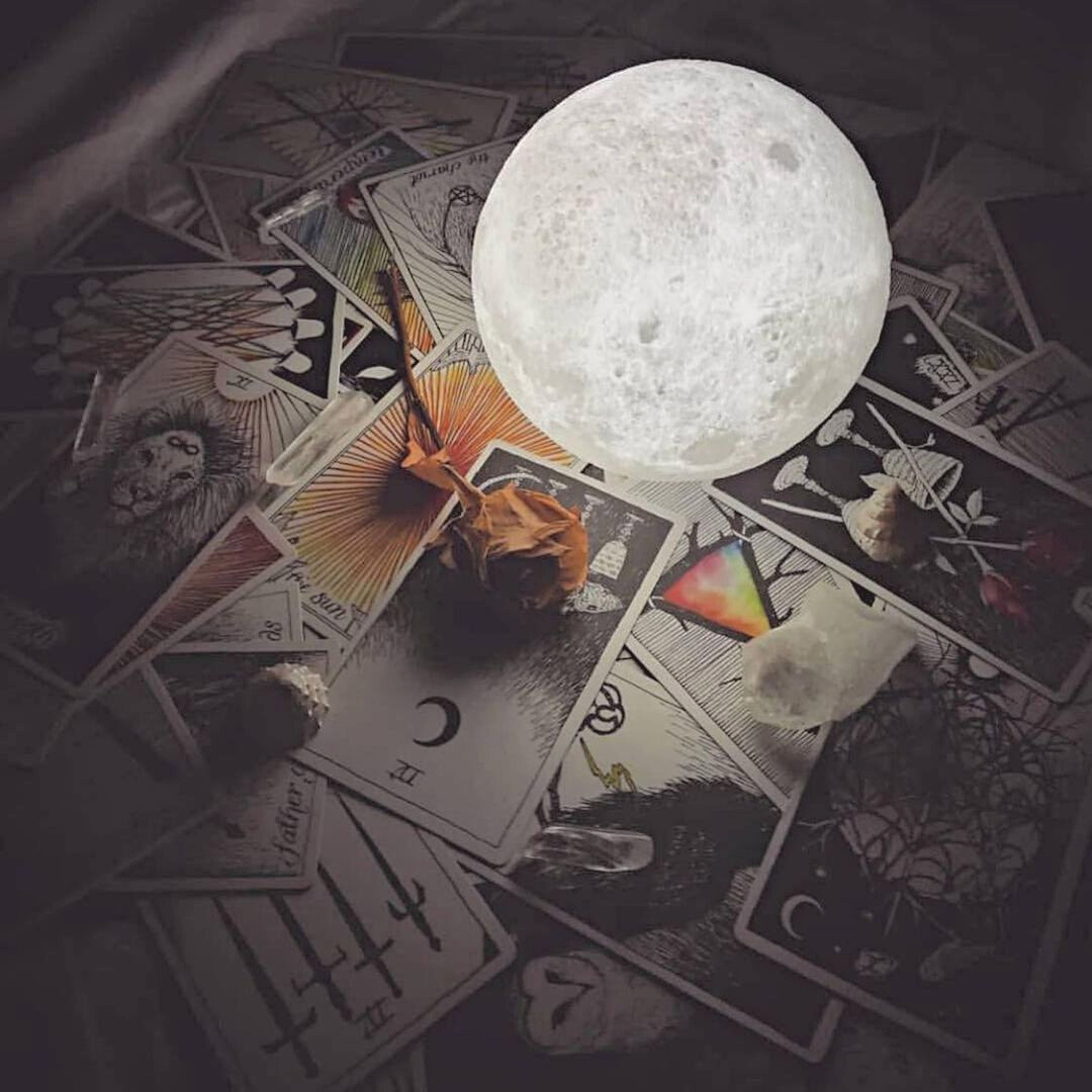 Moon Lamp - Wireless Touch LED Lamp with Wooden Base