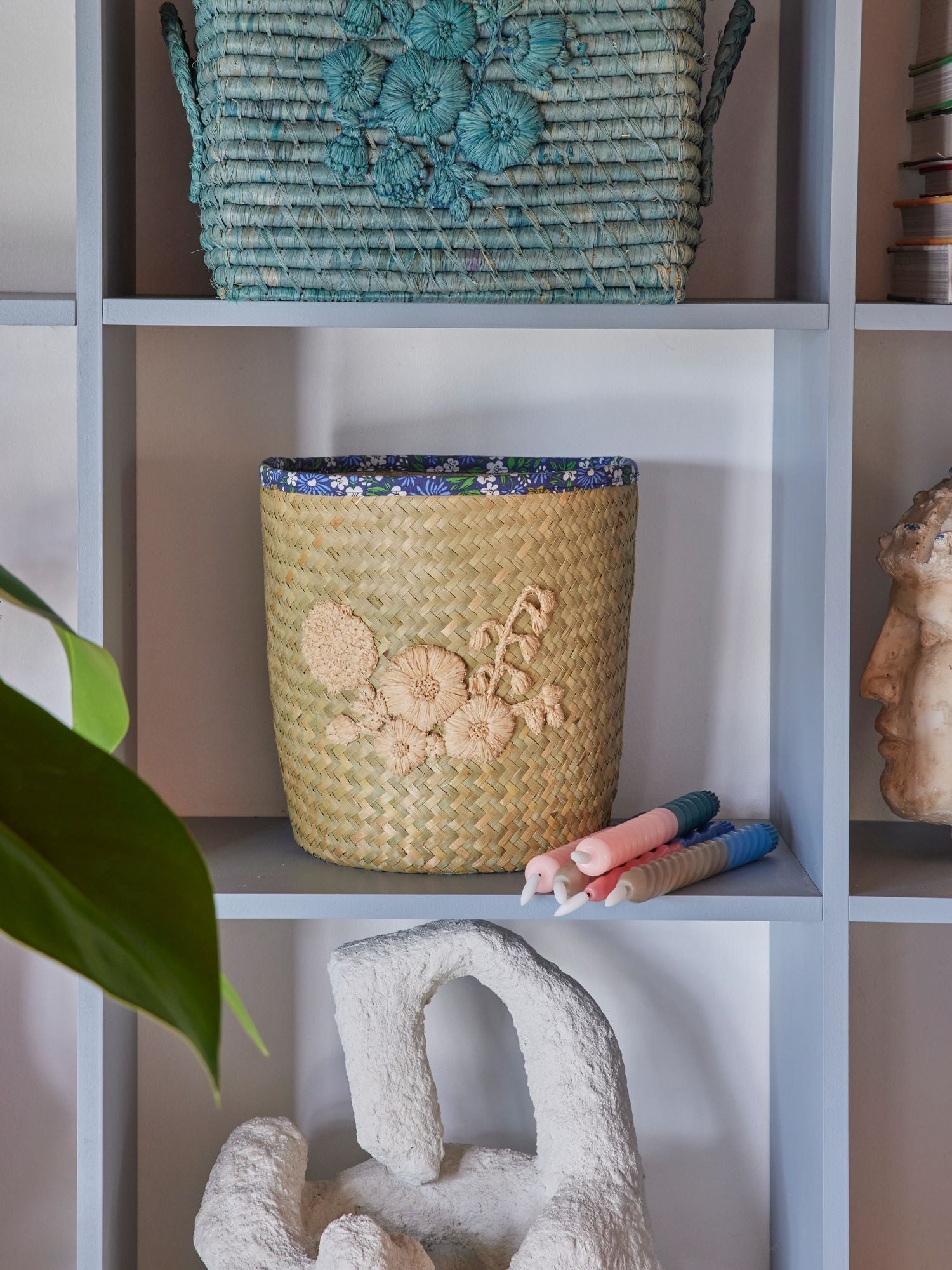 NatureBasket - Panier rond en raphia naturel tressé à la main