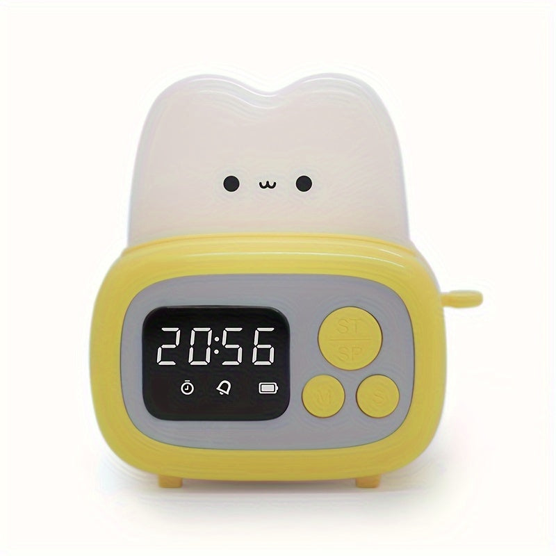 GlowBake Clock - Rechargeable LED Alarm Clock with Bread Design