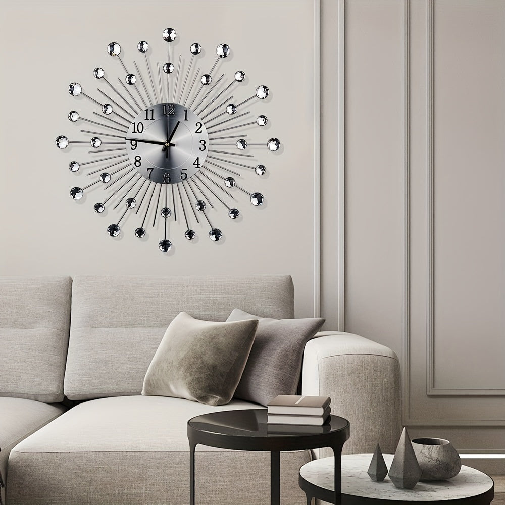 LuxeTime Clock - Horloge Murale Elegante a Details en Cristal