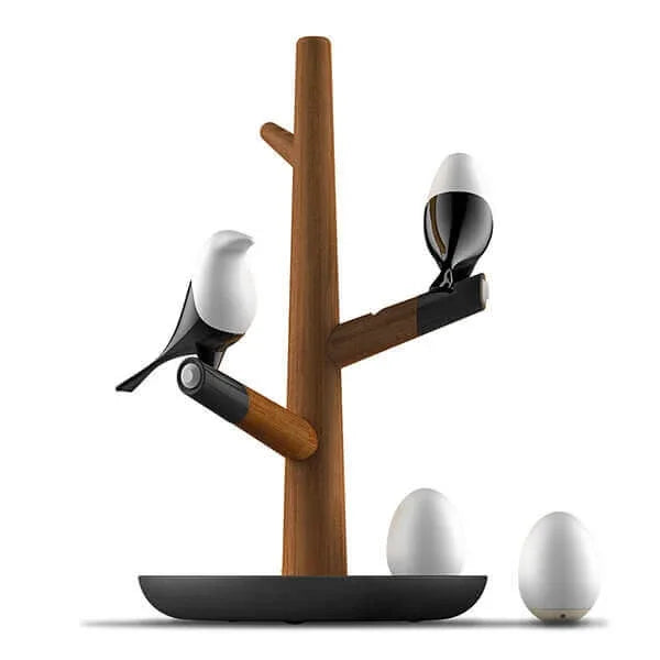 BrightOak Elegance - Wooden Table Lamp with Motion Sensor