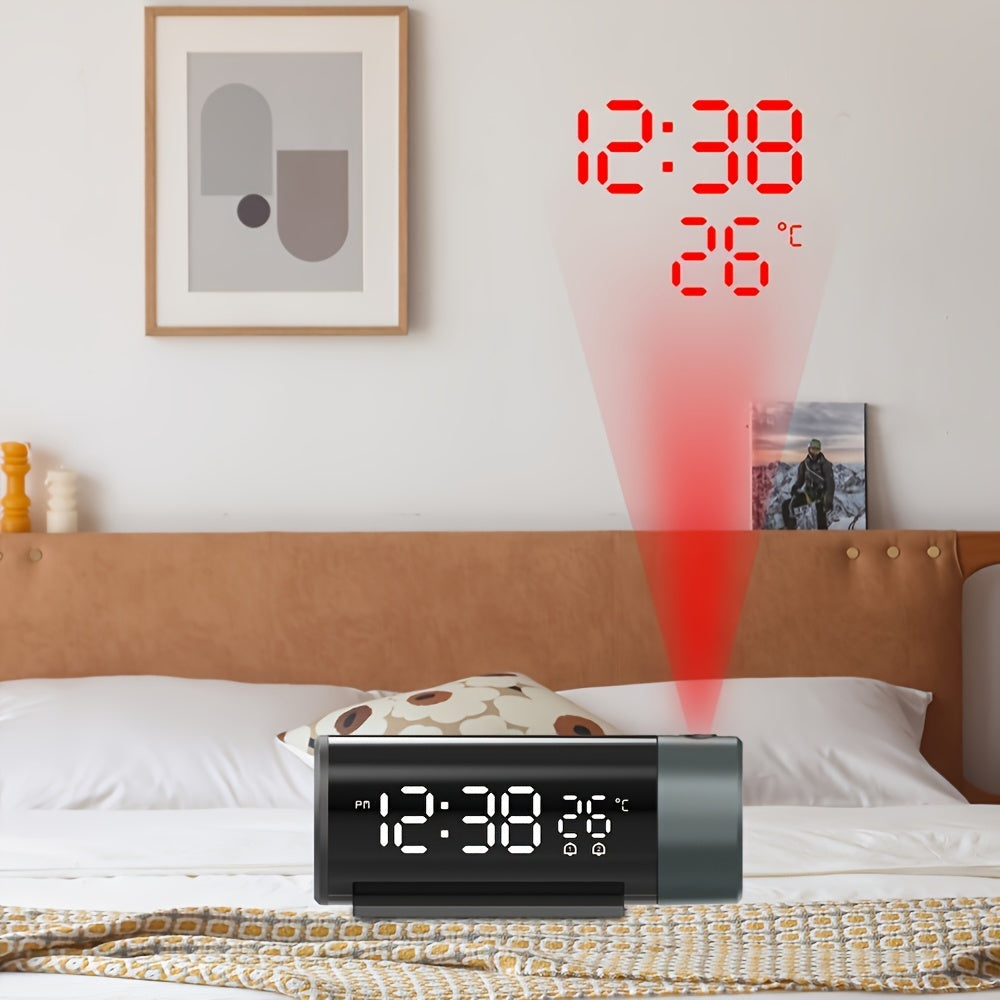 ProjectElite Clock - Modern Black Projection Alarm Clock