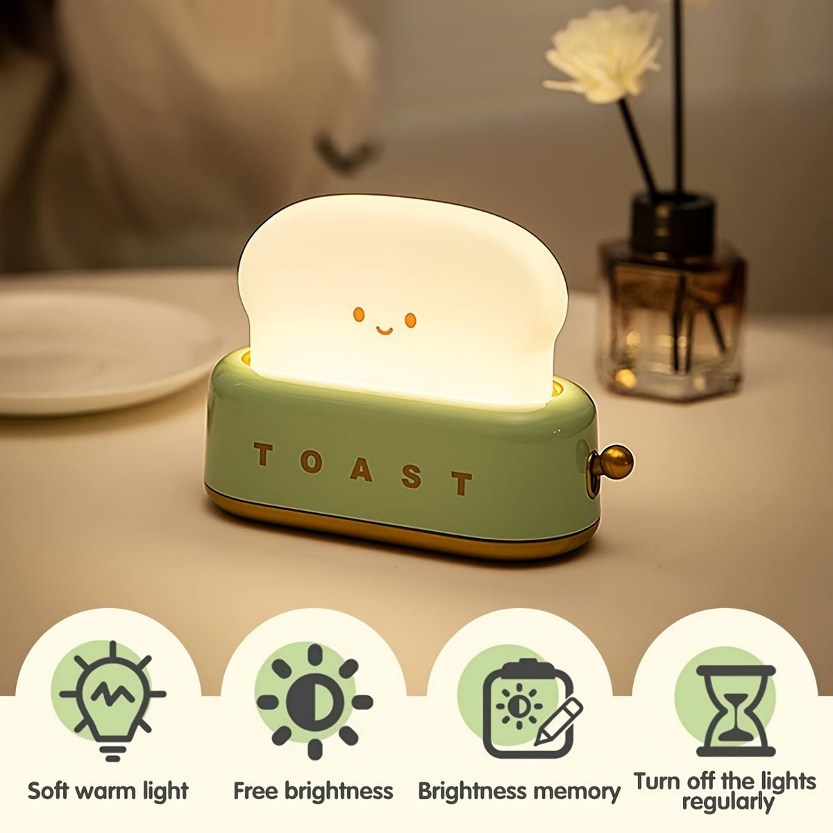 LumiToast - USB LED Toaster-Shaped Table Lamp