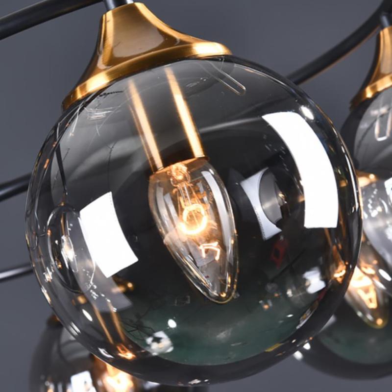 ValentinaLuxe - Elegant Round Smoked Glass Chandelier