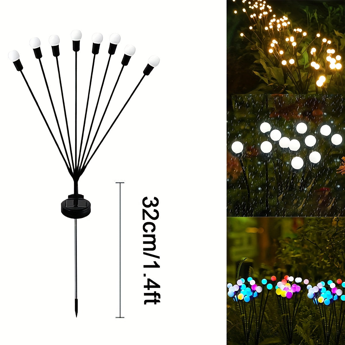 SolarFirefly Lights - Solar LED Firefly String Lights for the Garden