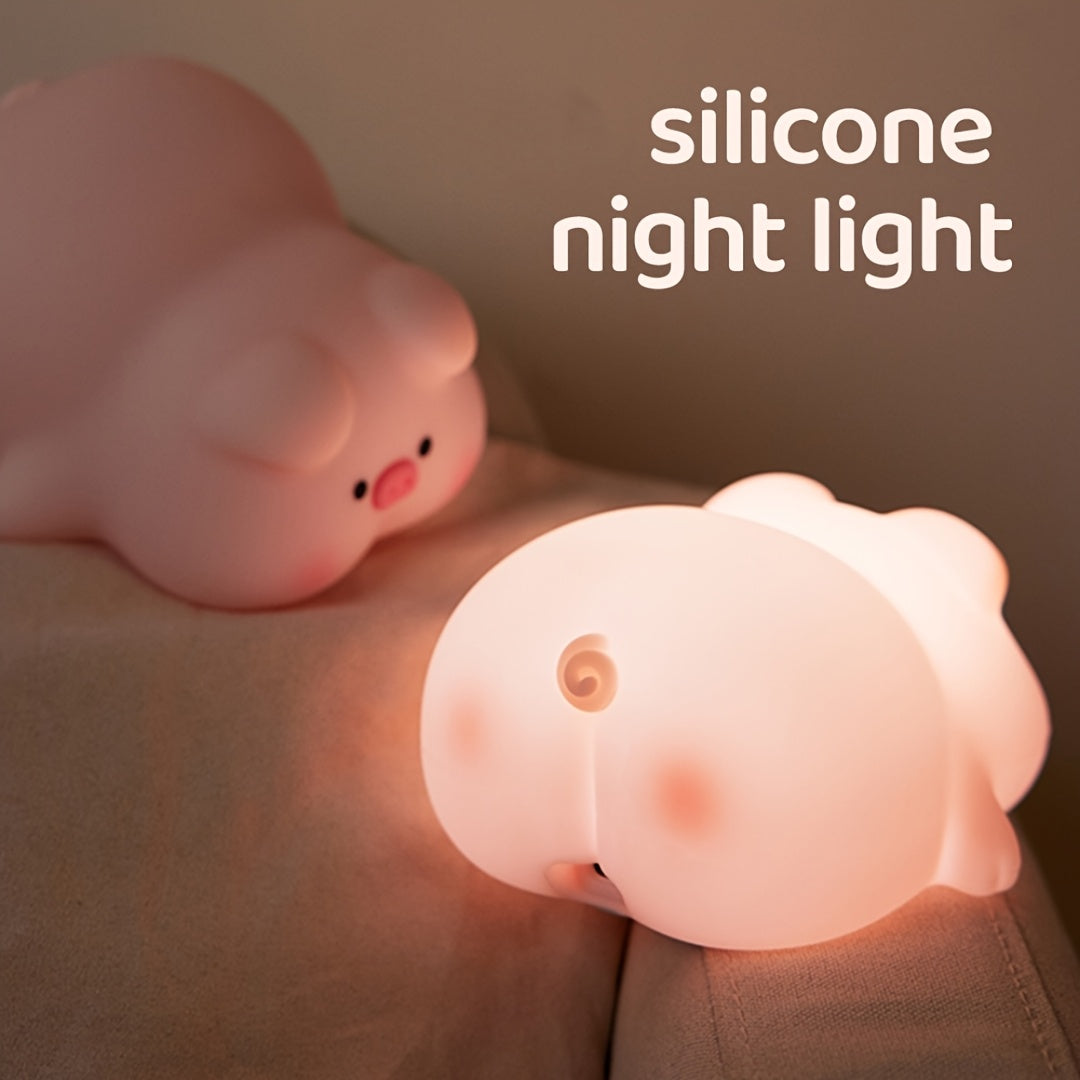 PiggyGlow - Rechargeable USB LED Silicone Night Light