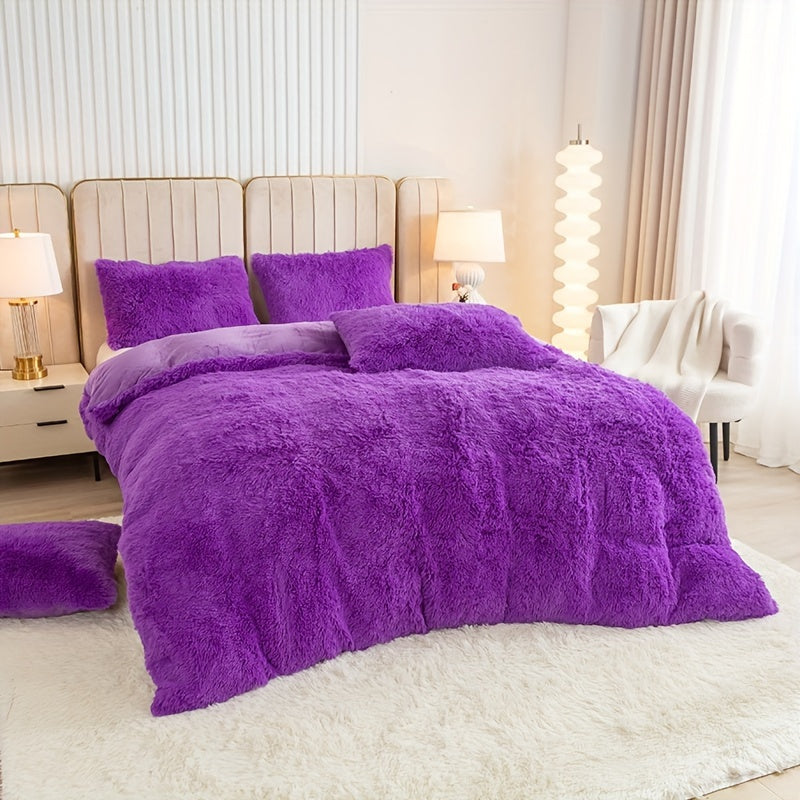 IndulgeNest - Ultra Soft Plush Duvet Cover Set with Zip Closure