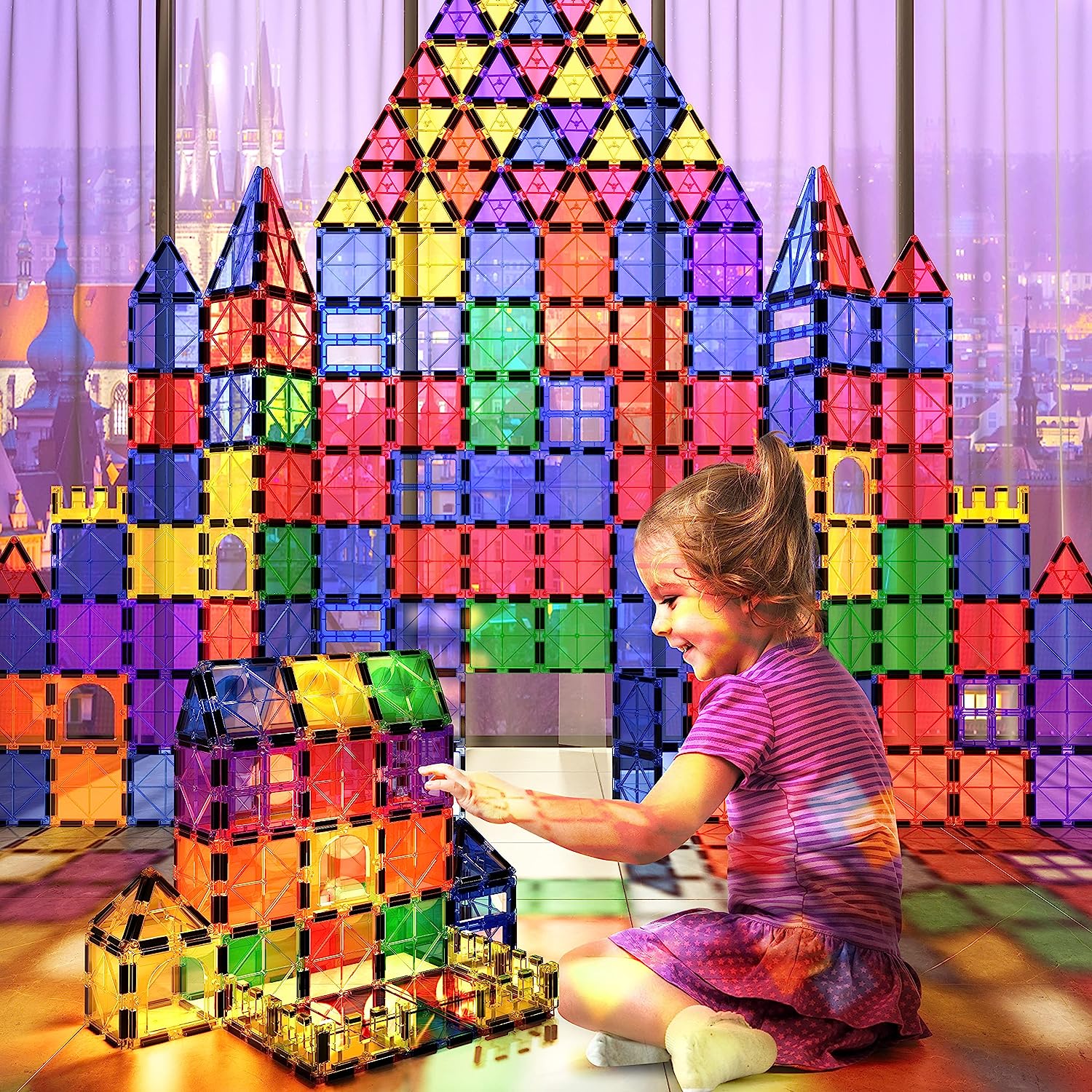 Magnetic Building Tiles - Creative Construction Set for Kids