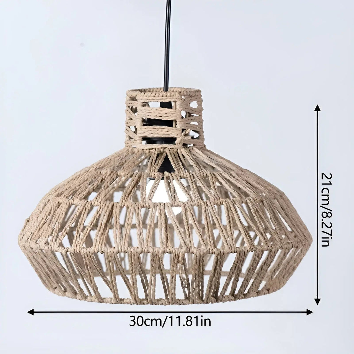 AntiqueWeave - Handwoven Vintage Rattan Pendant Light