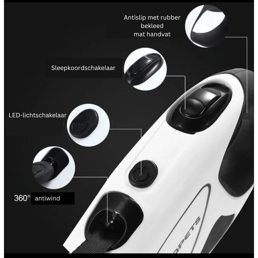 Handleash - Retractable LED Leash for Dogs with Ergonomic Handle