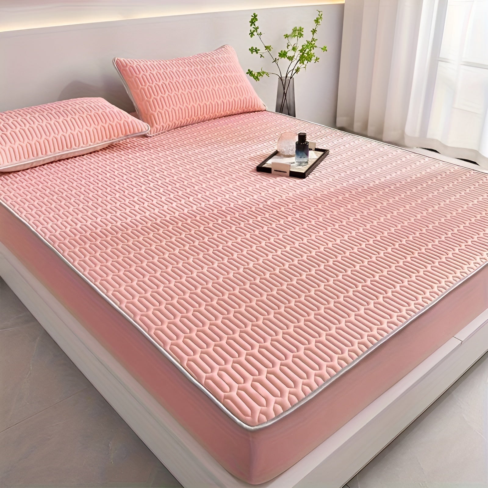 ChillDreams Set - Surmatelas en latex rafraîchissant et taies d'oreiller de luxe