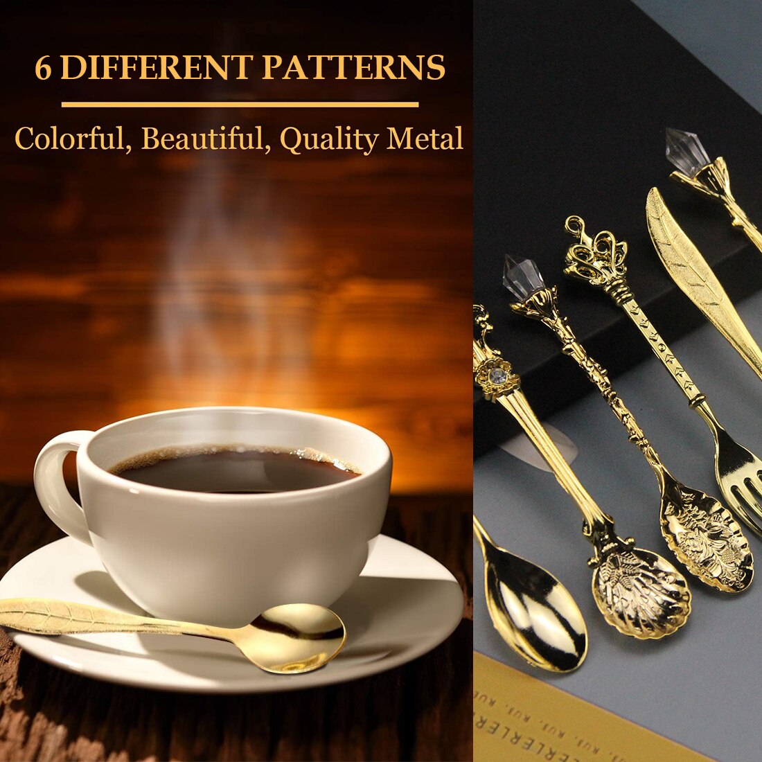 GildCraft - Vintage Engraved Coffee Spoon with Retro Charm