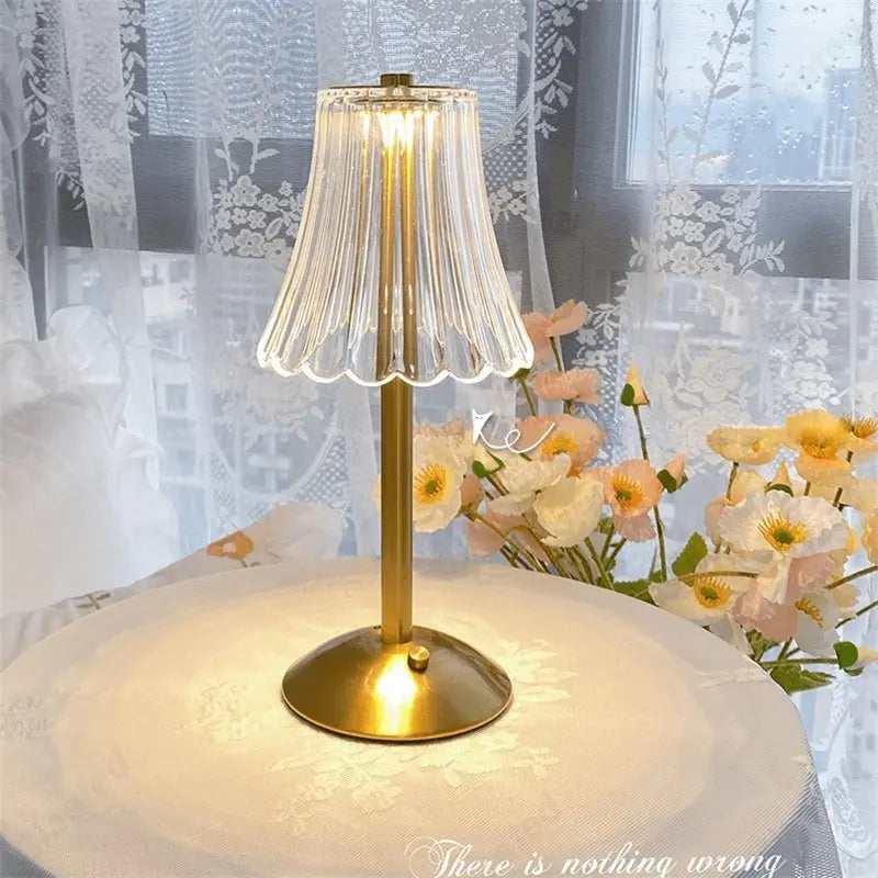 Cristalglow Table Lamp - Elegant Cordless Crystal Decor