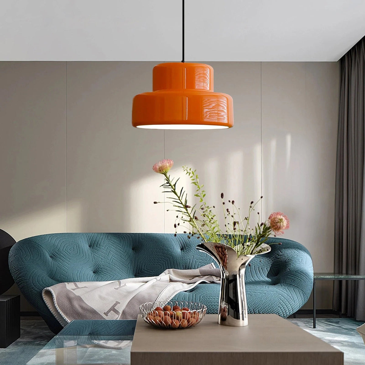 Bauhaus Glow Light - Orange Vintage Pendant for Dining Room