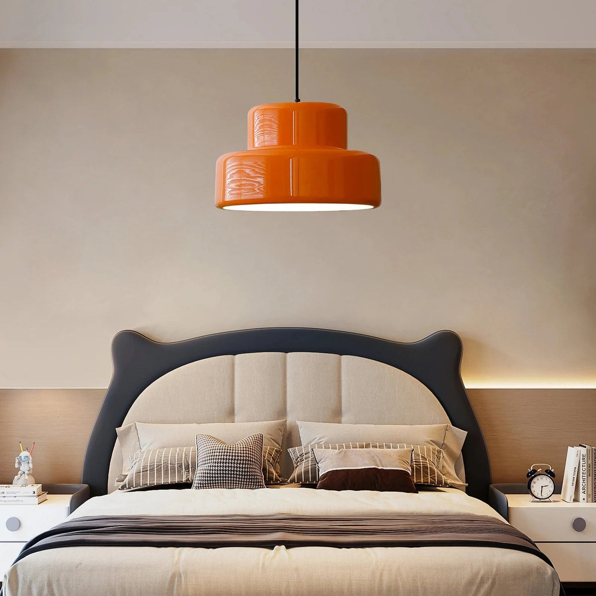 Bauhaus Glow Light - Orange Vintage Pendant for Dining Room