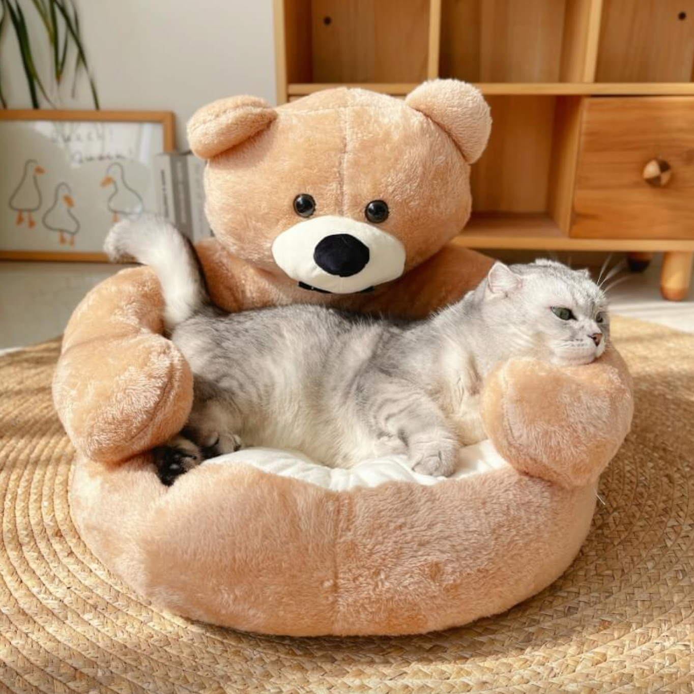 Samiya - Lit Chat Luxe en Peluche pour Confort
