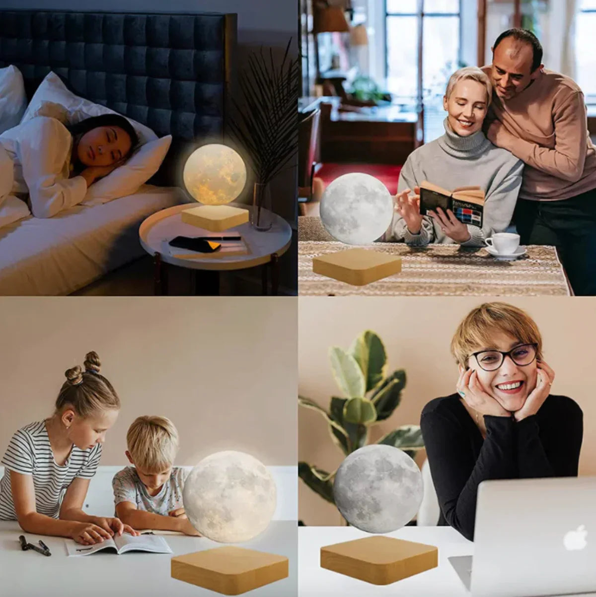LunaGlow - Lampe lune LED d'ambiance pour intérieur