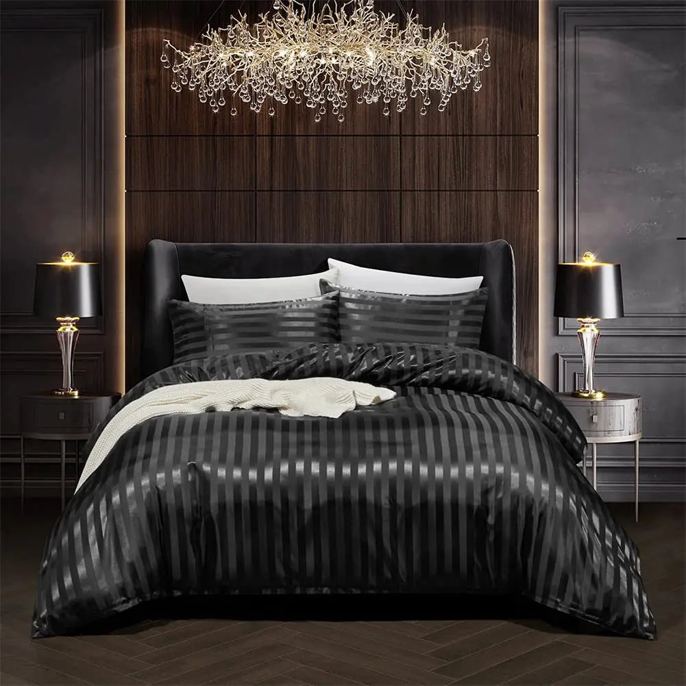 NoirLuxe Set - Luxurious Satin Bedding Set for the Bedroom