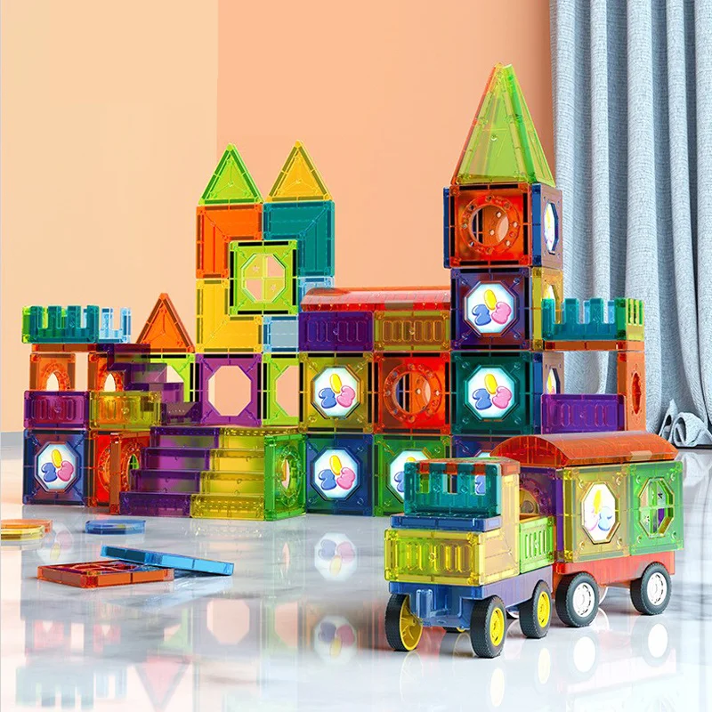 Blocs Magnétiques | Ensemble de Blocs de Construction avec Lumières LED | Jouet Éducatif pour Développement Créatif des Enfants 1