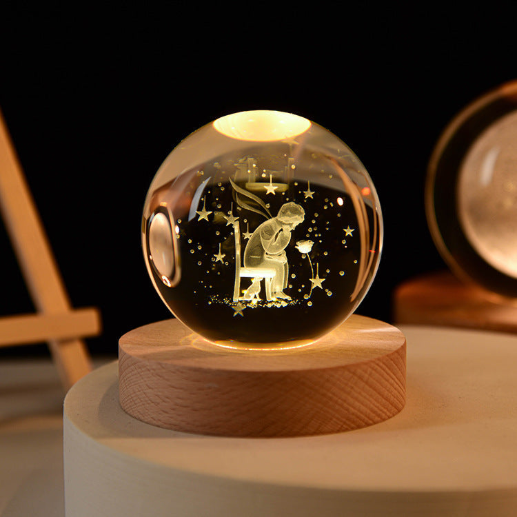Boule de Cristal Lumineuse | Décoration d'Intérieur avec Gravure 3D | Ambiance Envoûtante pour Votre Maison 12