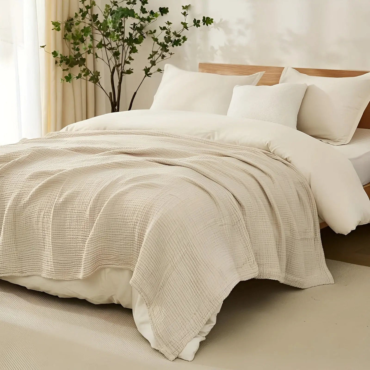 CottonComfort - Breathable Cotton Muslin Blanket