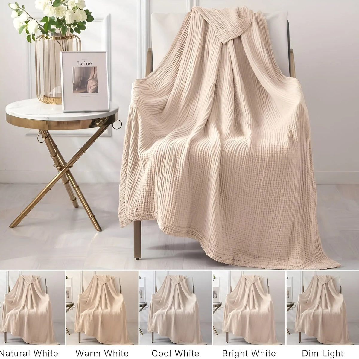 BreezeCotton - Cotton Muslin Blanket for Every Season