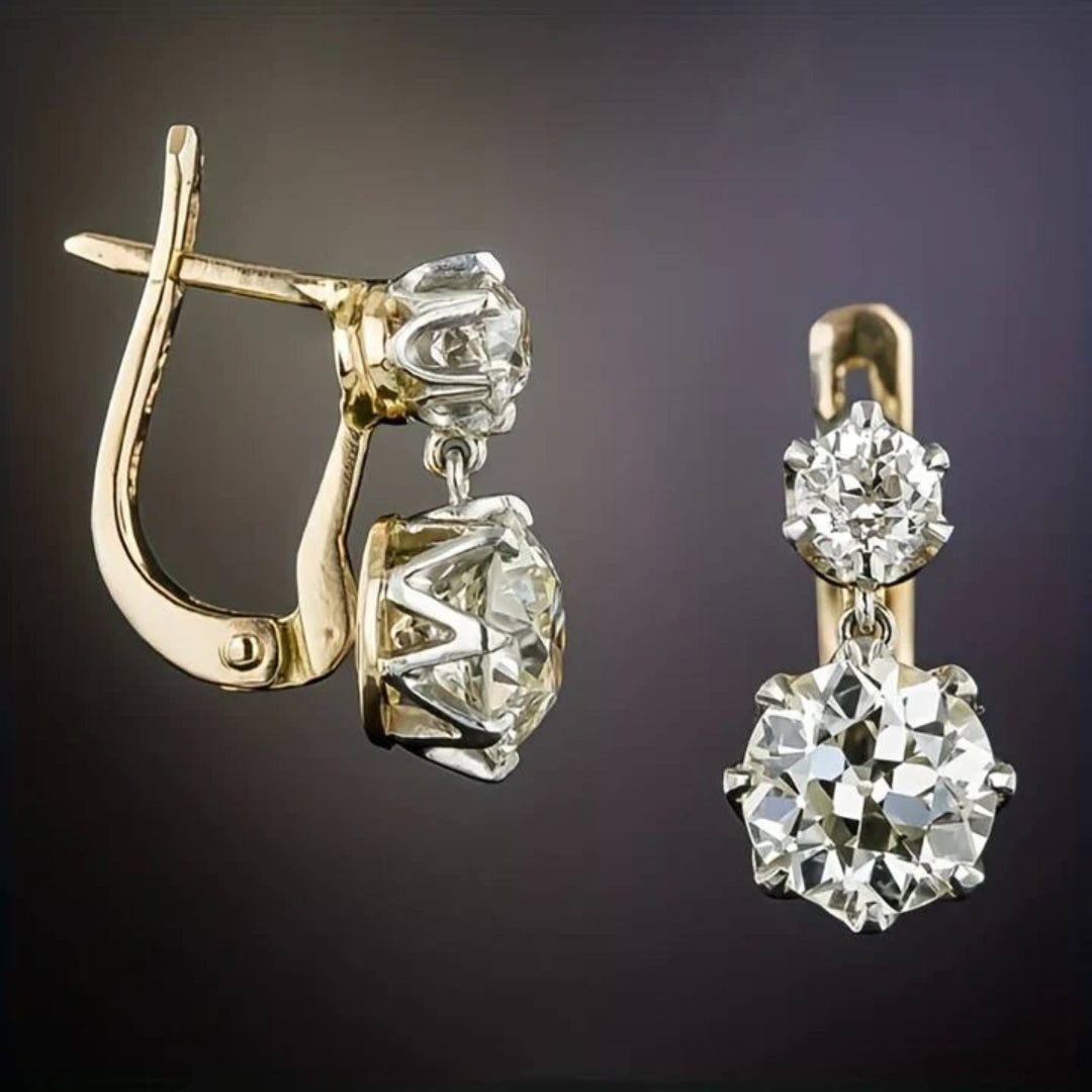 Selene - Boucles d'oreilles dorées chic ornées de zircone