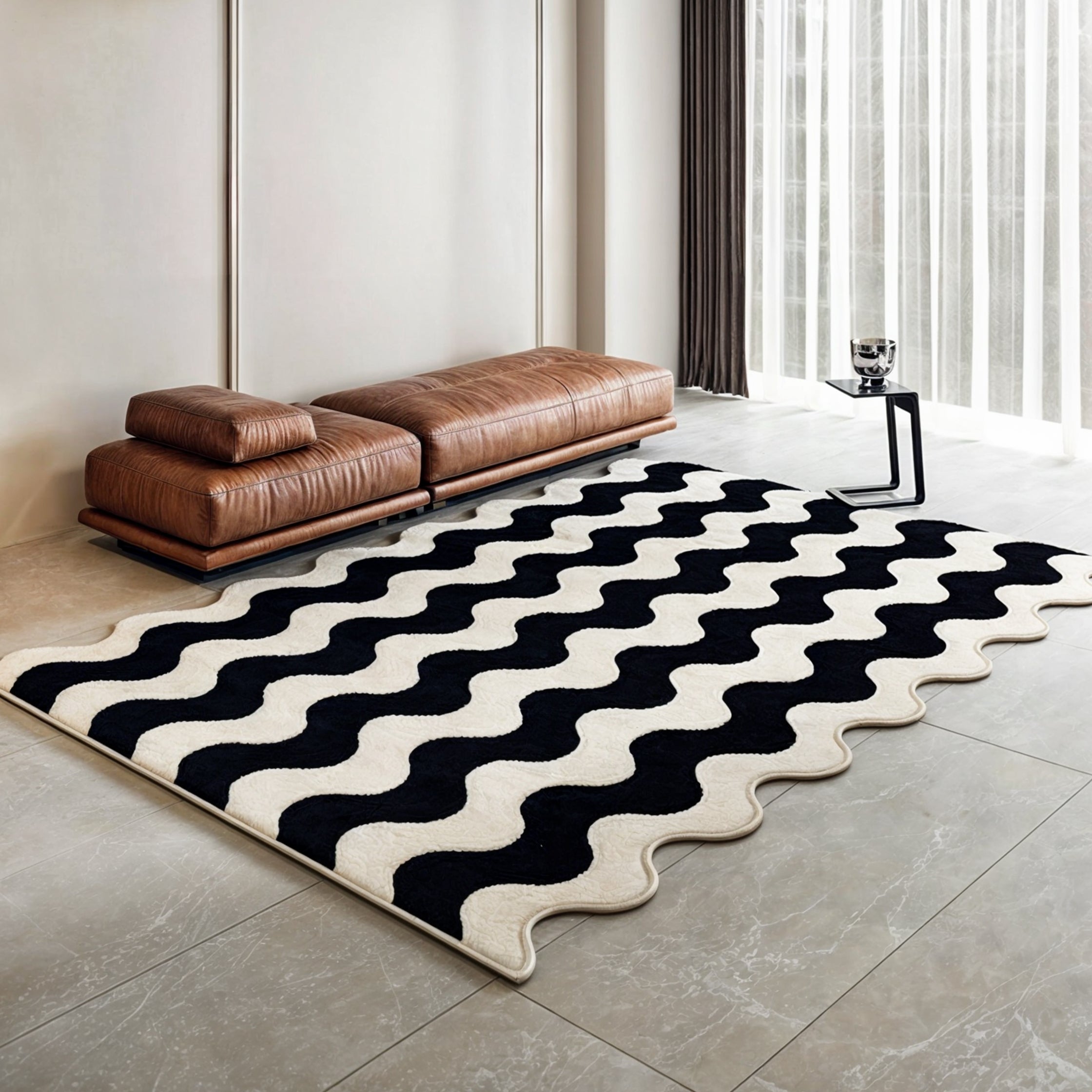 GreenWave - Tapis de Jardin Bicolore Élégant pour l'Extérieur