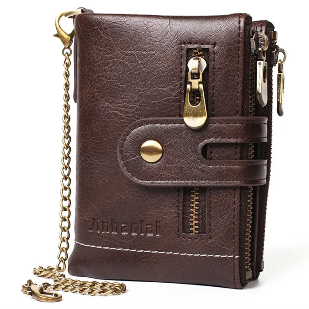 VintageCraft - Portefeuille Cuir Vintage à Chaîne