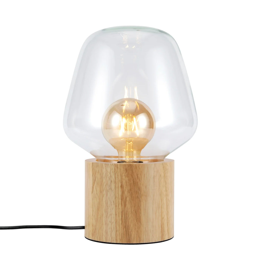 TeduWood - Wood and Hand-Blown Glass Table Lamp