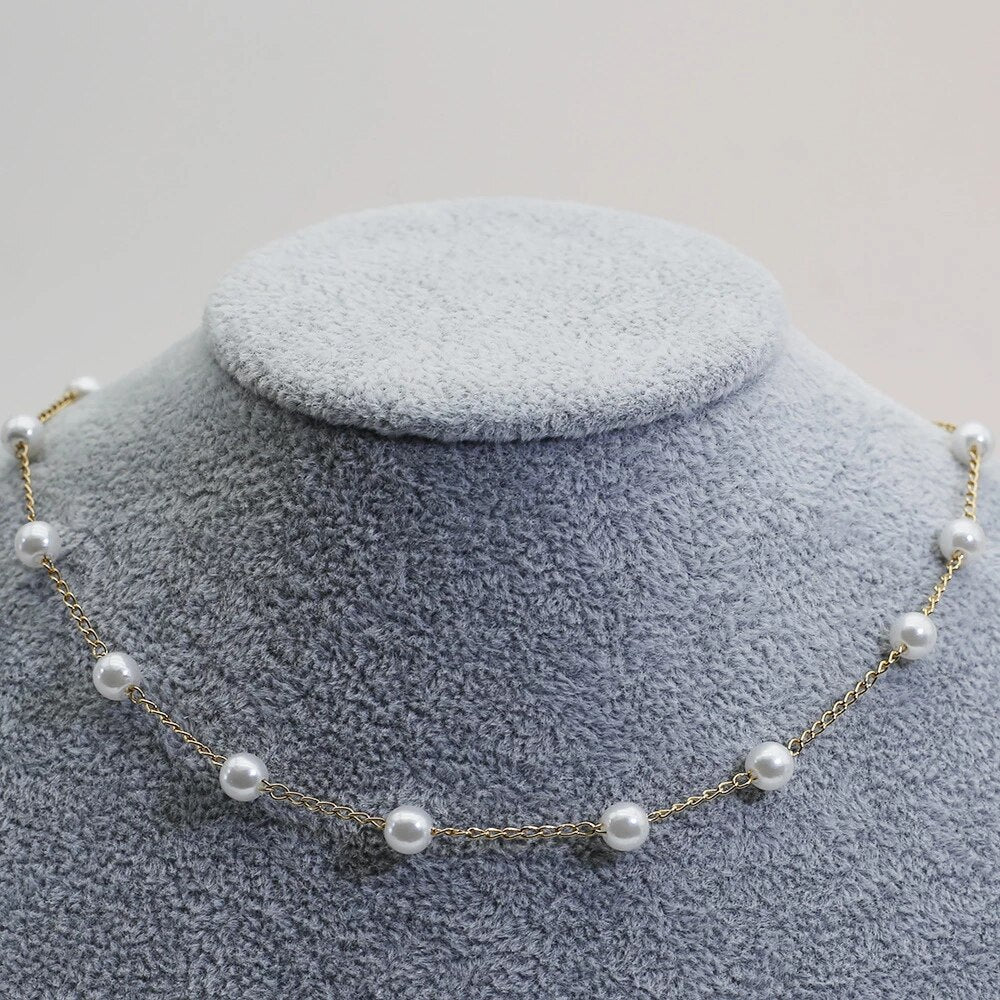 Marilena - Luxurious Gold Pearl Necklace