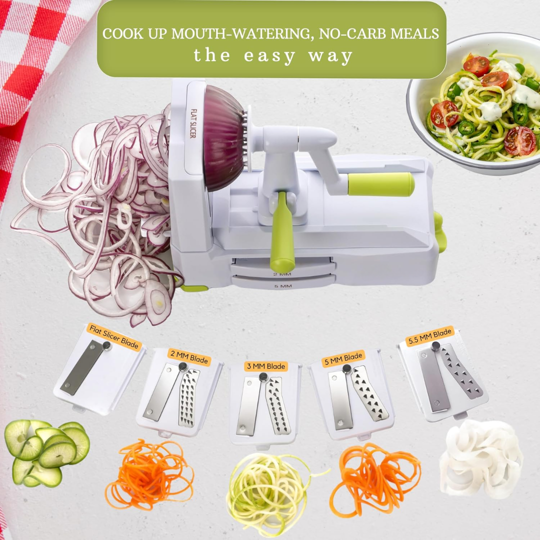 Coupé Légumes | Coupe-Vegetaux 5 Pièces avec Lames Interchangeables | Outil Pratique pour Repas Sains 3
