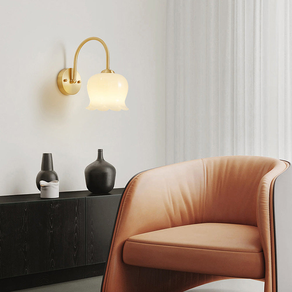 Norette - Elegant Floral Glass Wall Sconce