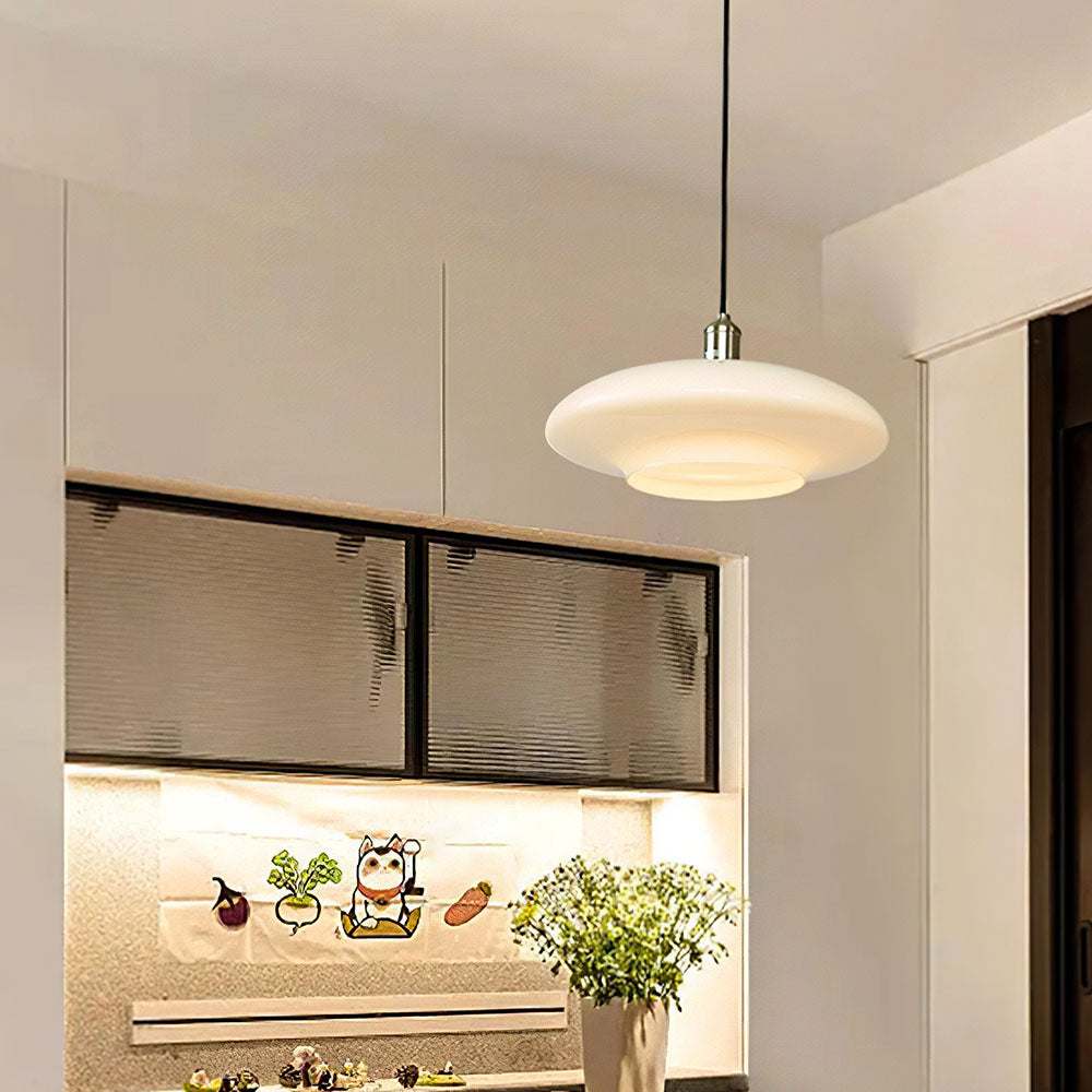 ClarteElegante - Minimalist White Glass Pendant Light