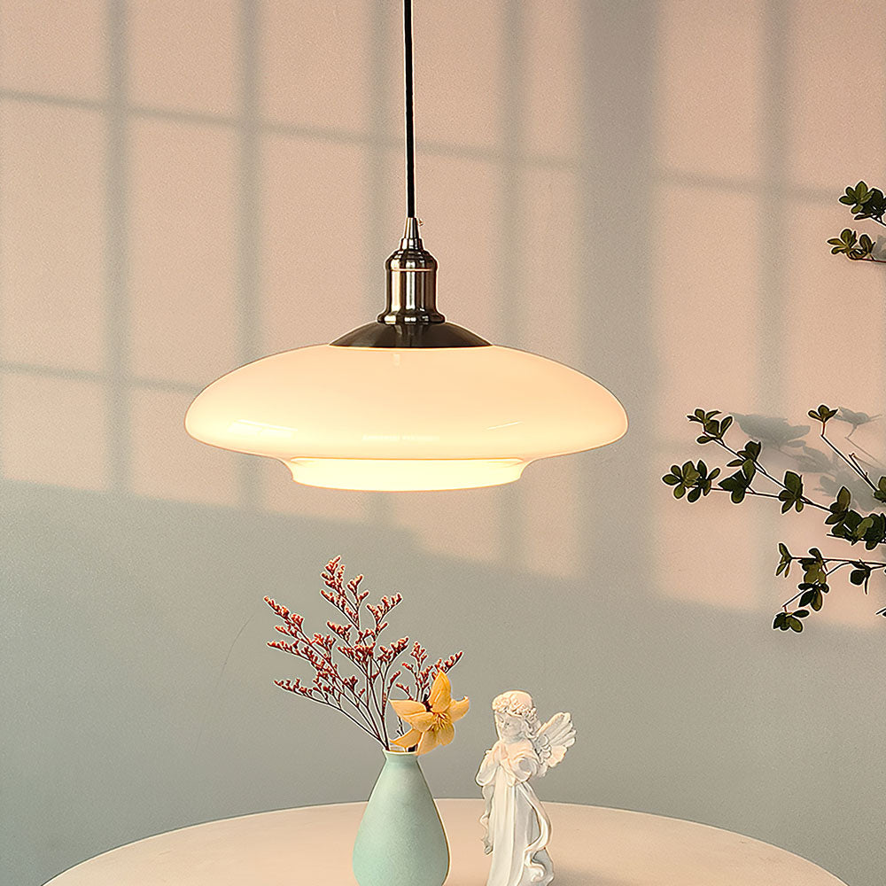 ClarteElegante - Minimalist White Glass Pendant Light