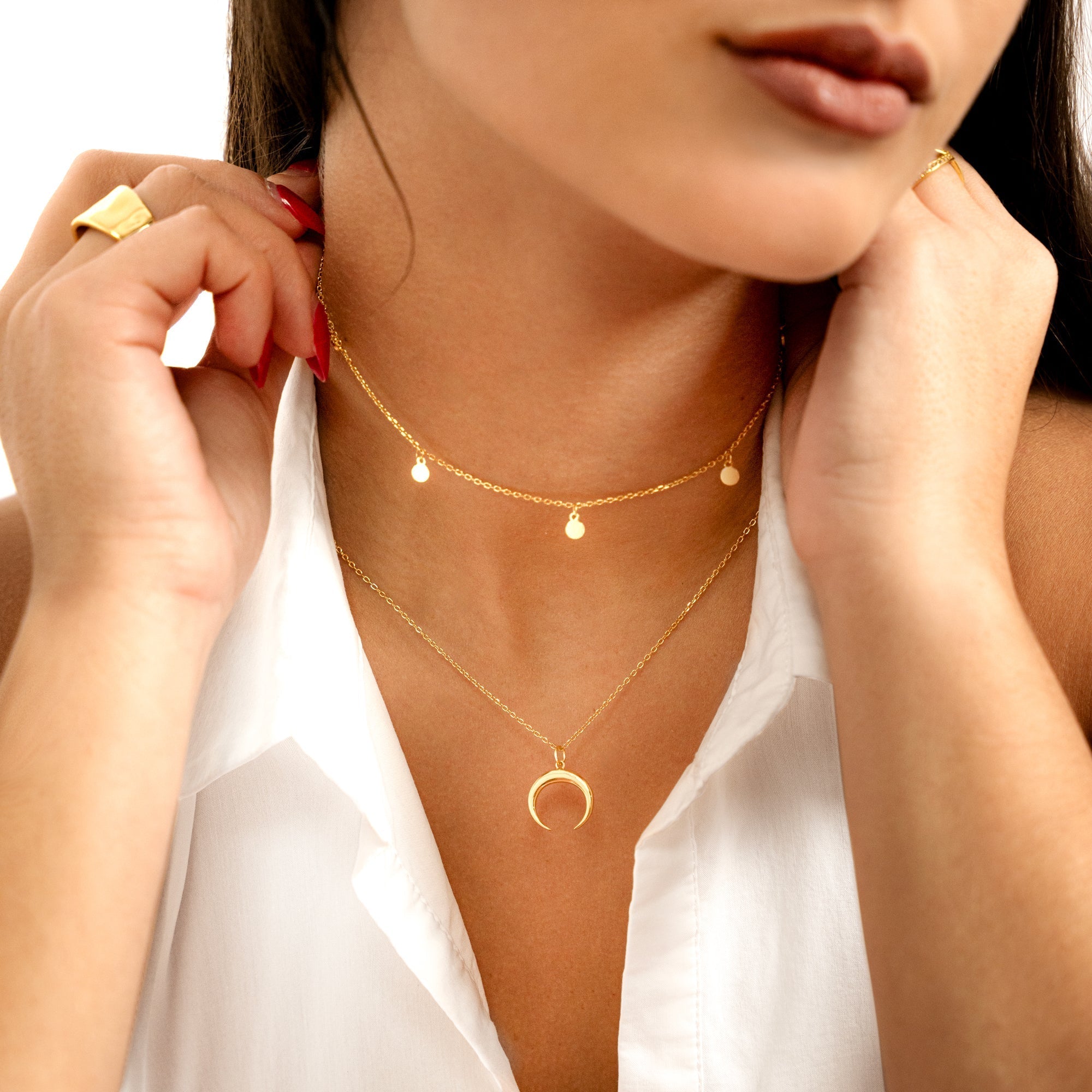 Aylin - Delicate Silver Circle Necklace