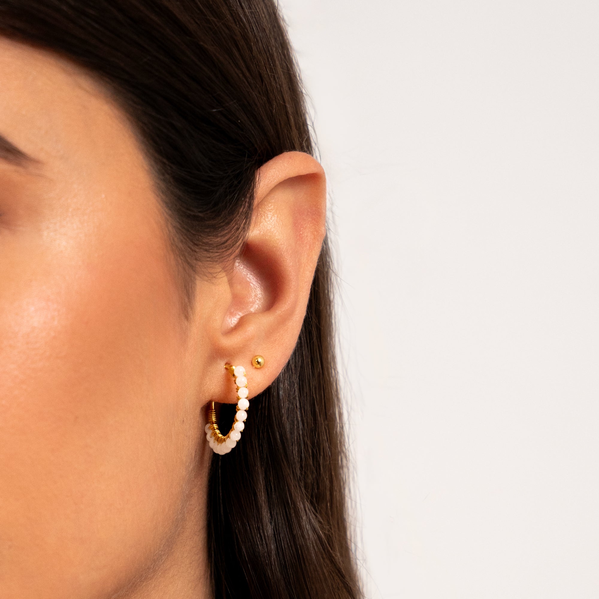 Lunara - Minimalist Round Silver Stud Earrings