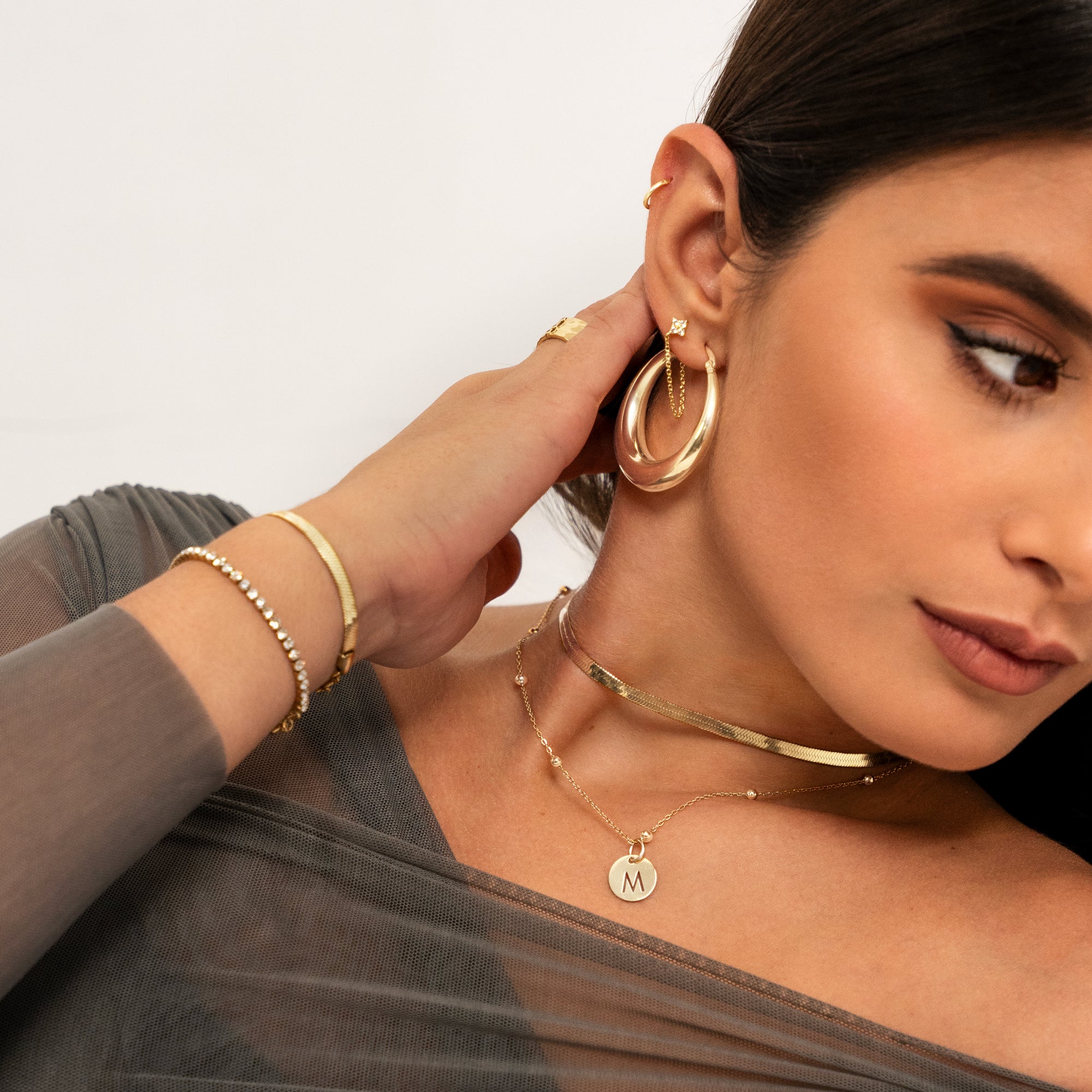 Helena - Collier plat en argent 925 réglable et élégant