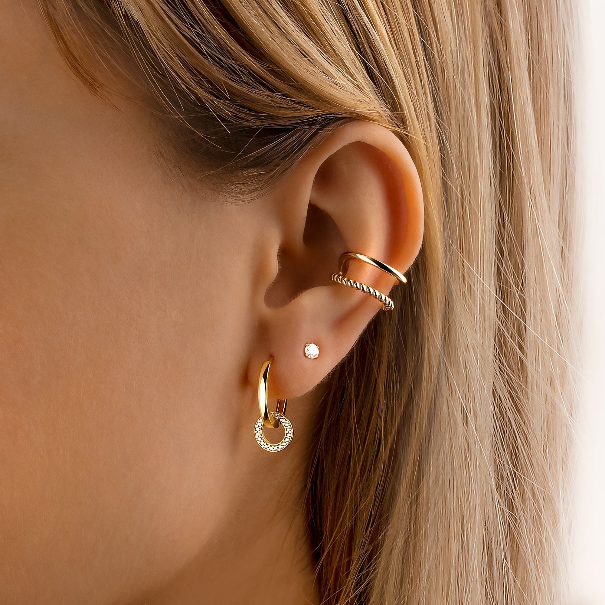 Nerida - Elegant Interlinked Silver Hoop Earrings