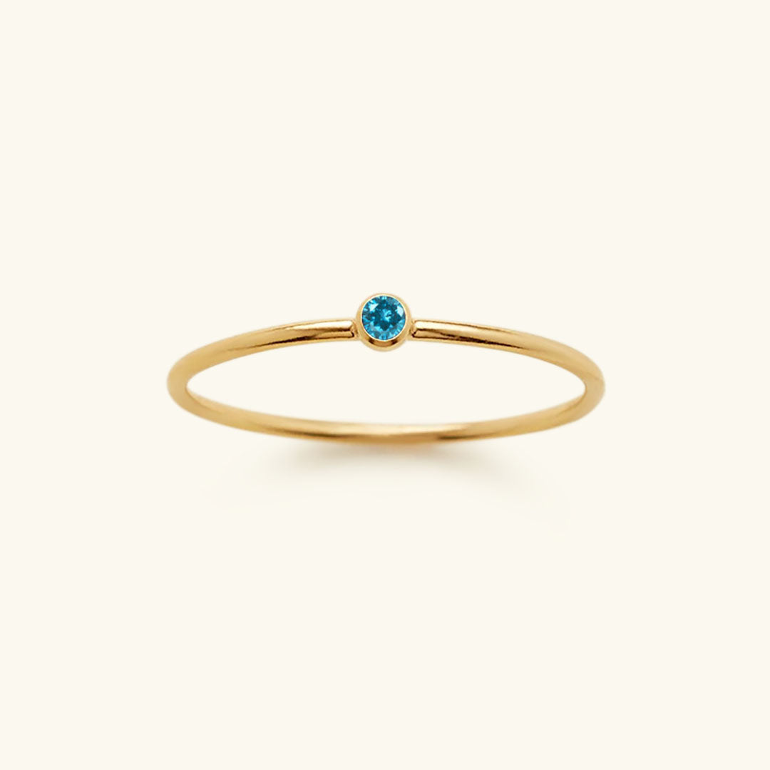 Bague Pierre de Naissance Celestia - Argent Plaqué Doré