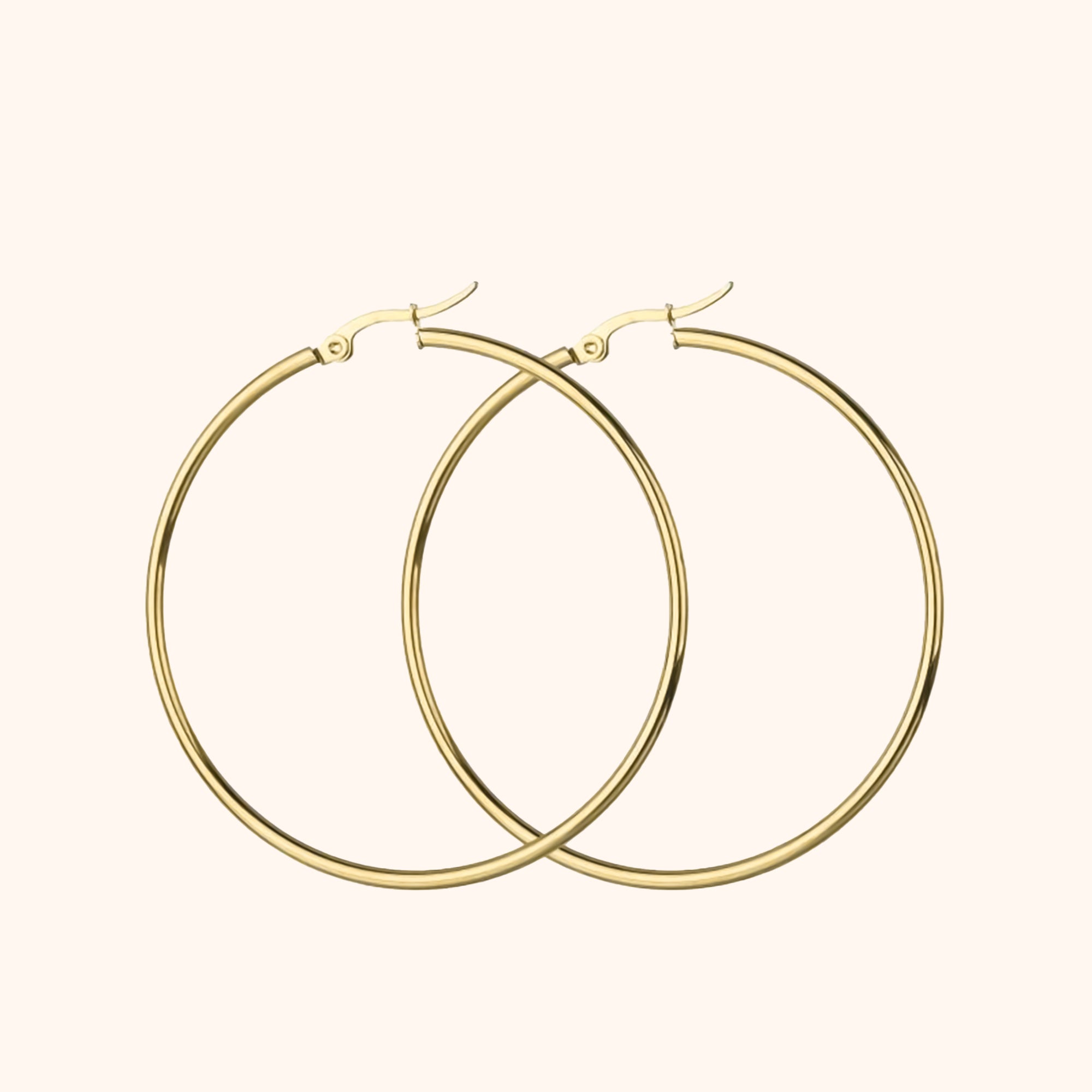 Celeste - Large Minimalist Silver Hoop Earrings