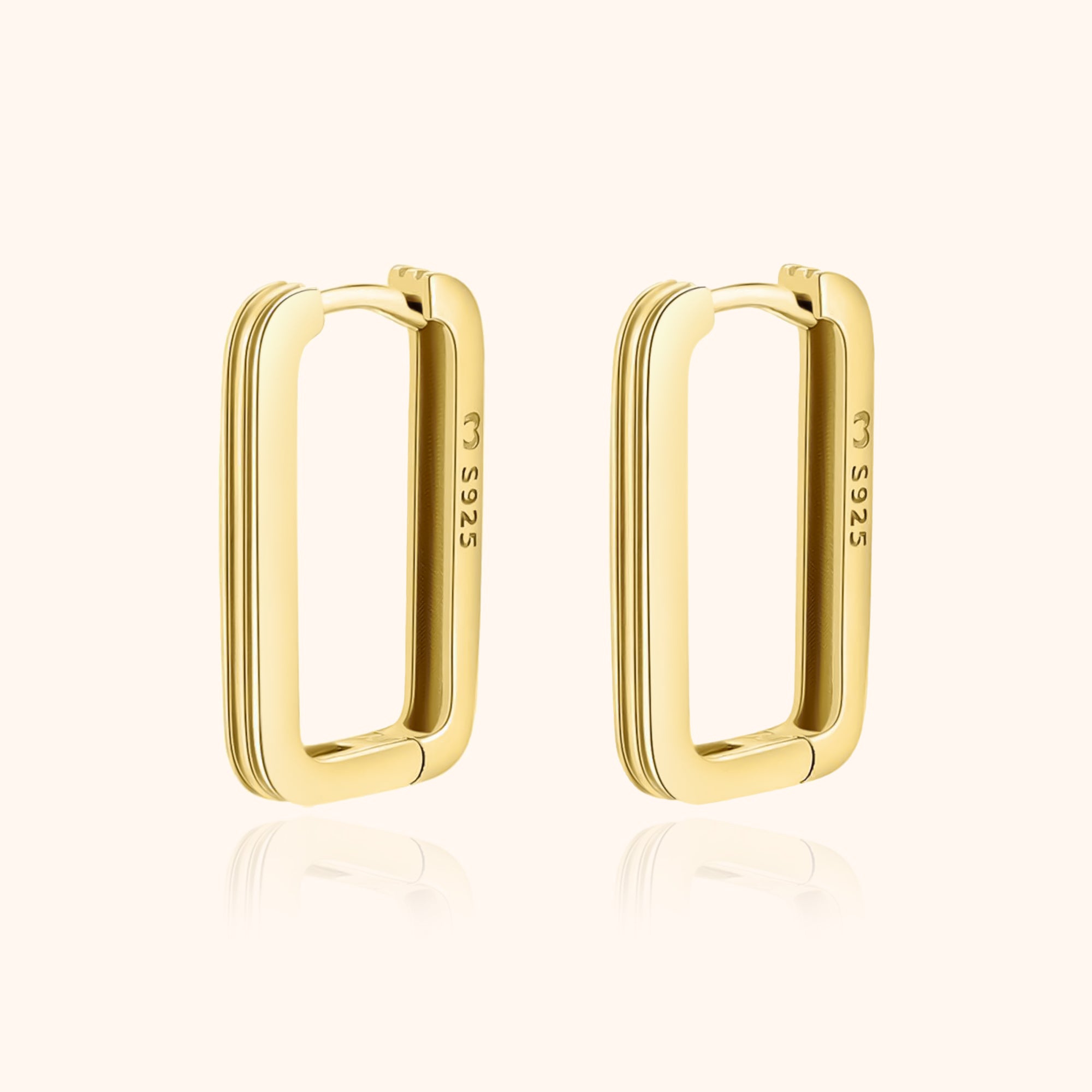 Isabelle - Modern Rectangular Silver Clip-On Earrings