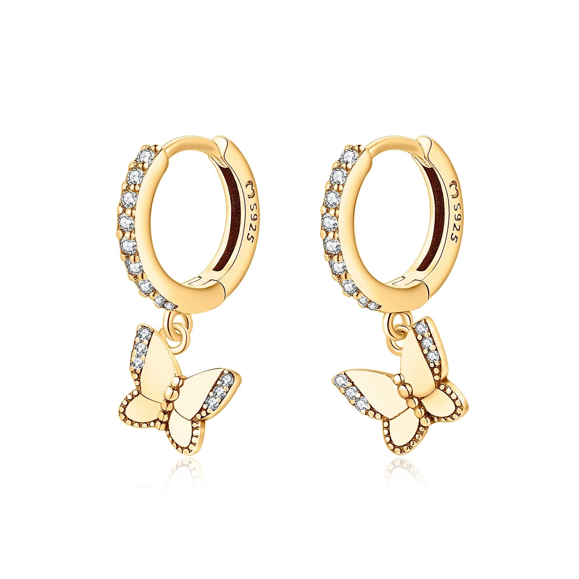 Lyrielle - Butterfly Earrings with Sparkling Zirconia
