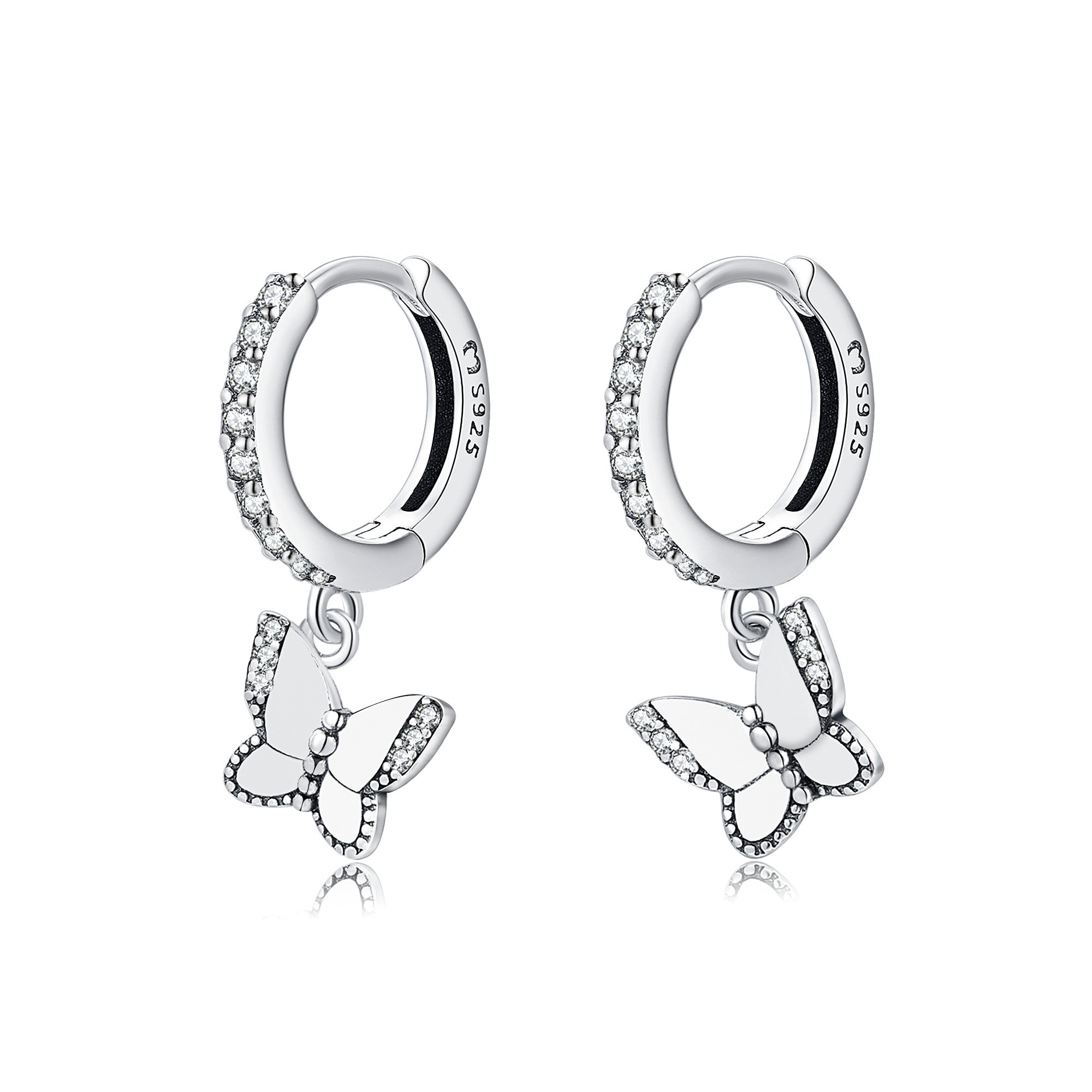 Lyrielle - Butterfly Earrings with Sparkling Zirconia