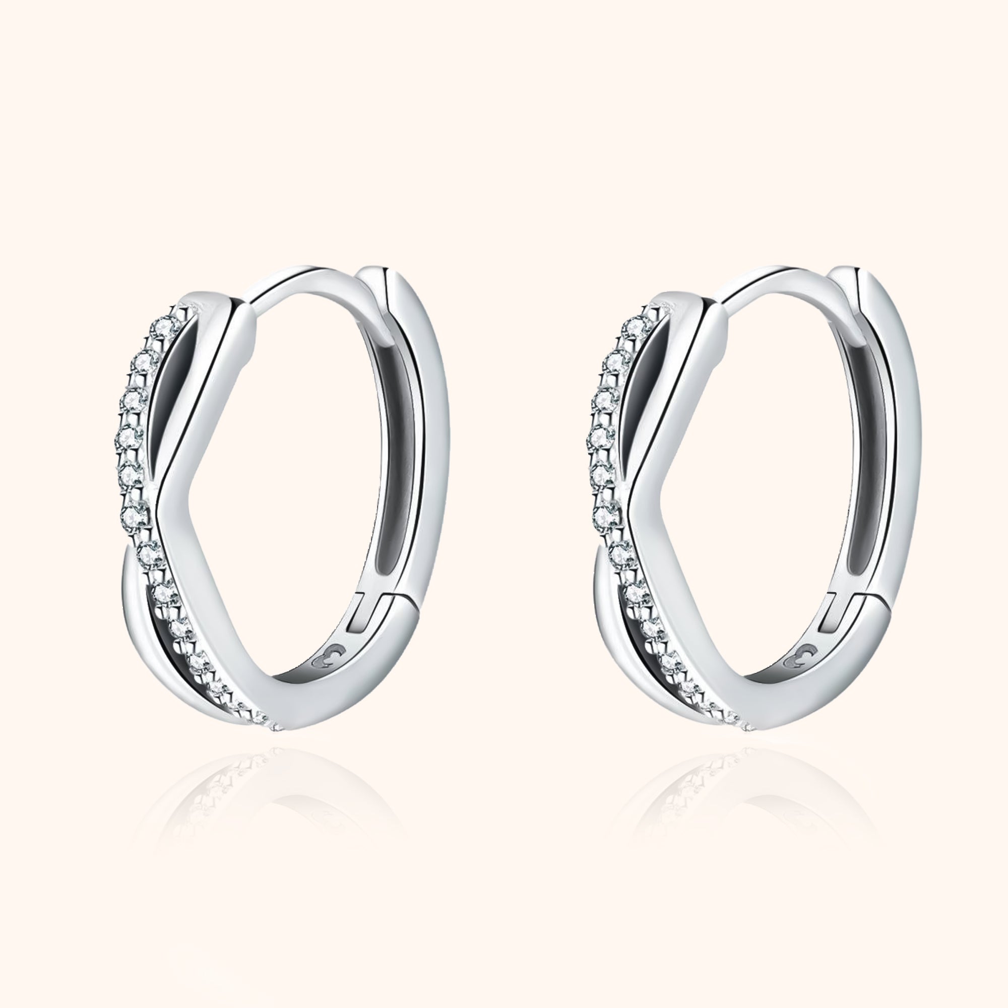 Sophia - Elegant 925 Silver Zirconia Cross Earrings