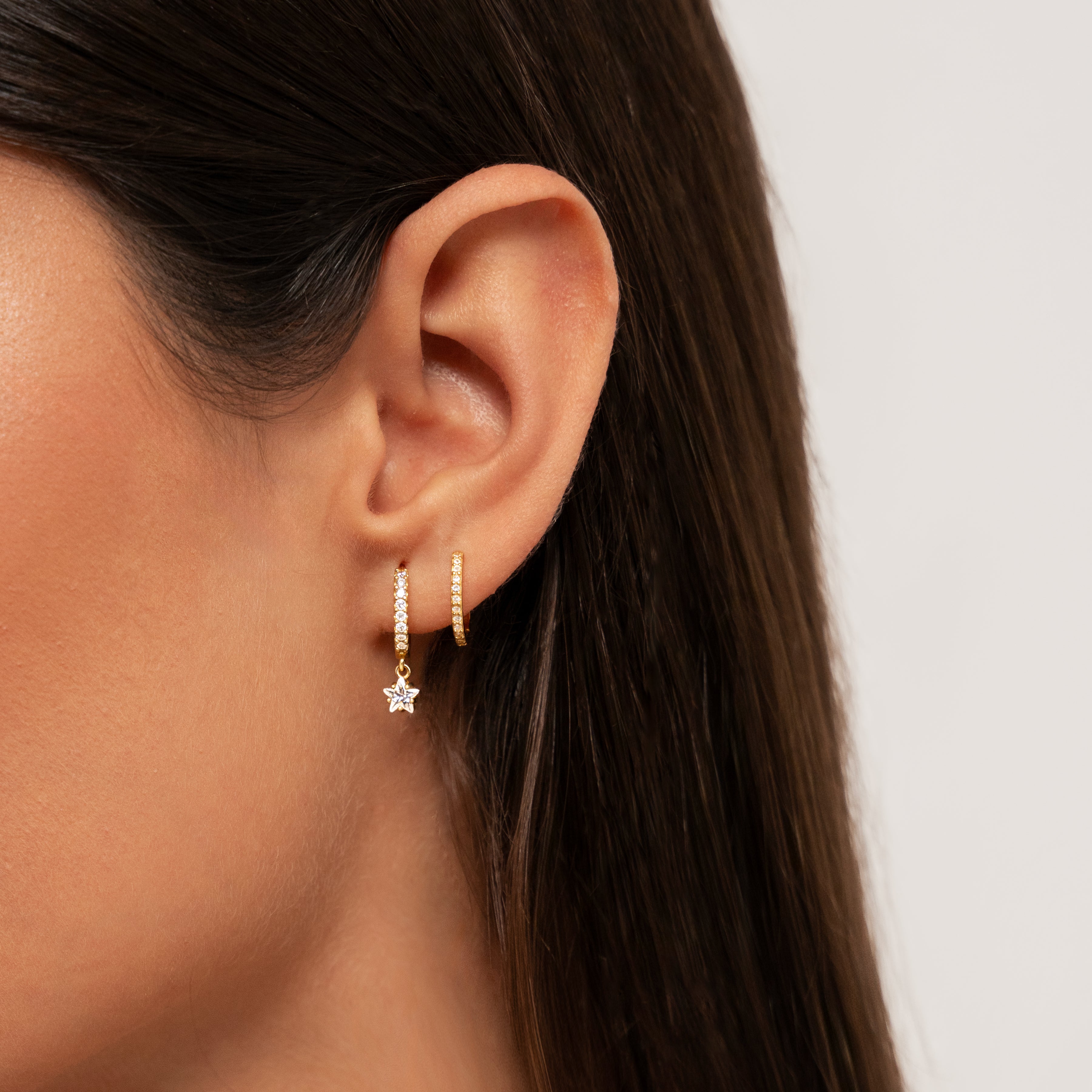 Iriana - Sparkling Zirconia Hoop Earrings
